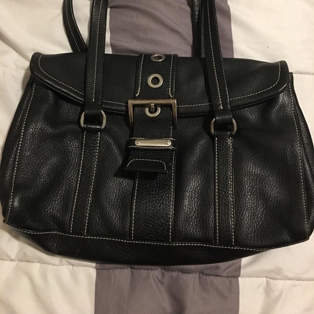 Prada black leather handbag